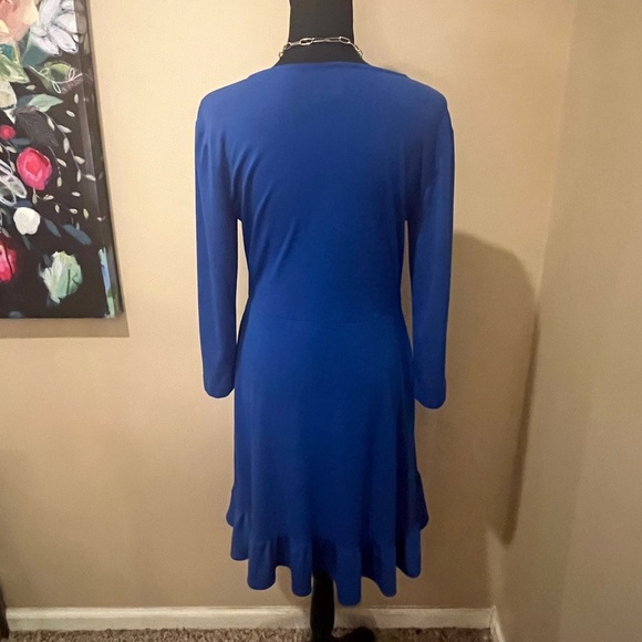 Beige by Eci Cobalt Blue Wrap Dress, size Small - Picture 3 of 7
